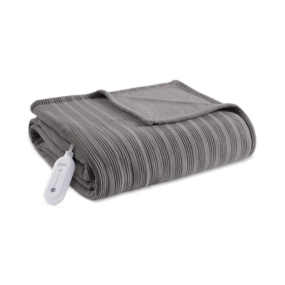 Premier Comfort Other - NWT Premier Comfort Heated Textured Fleece Blanket MCC51-6140 Charcoal Gray Full